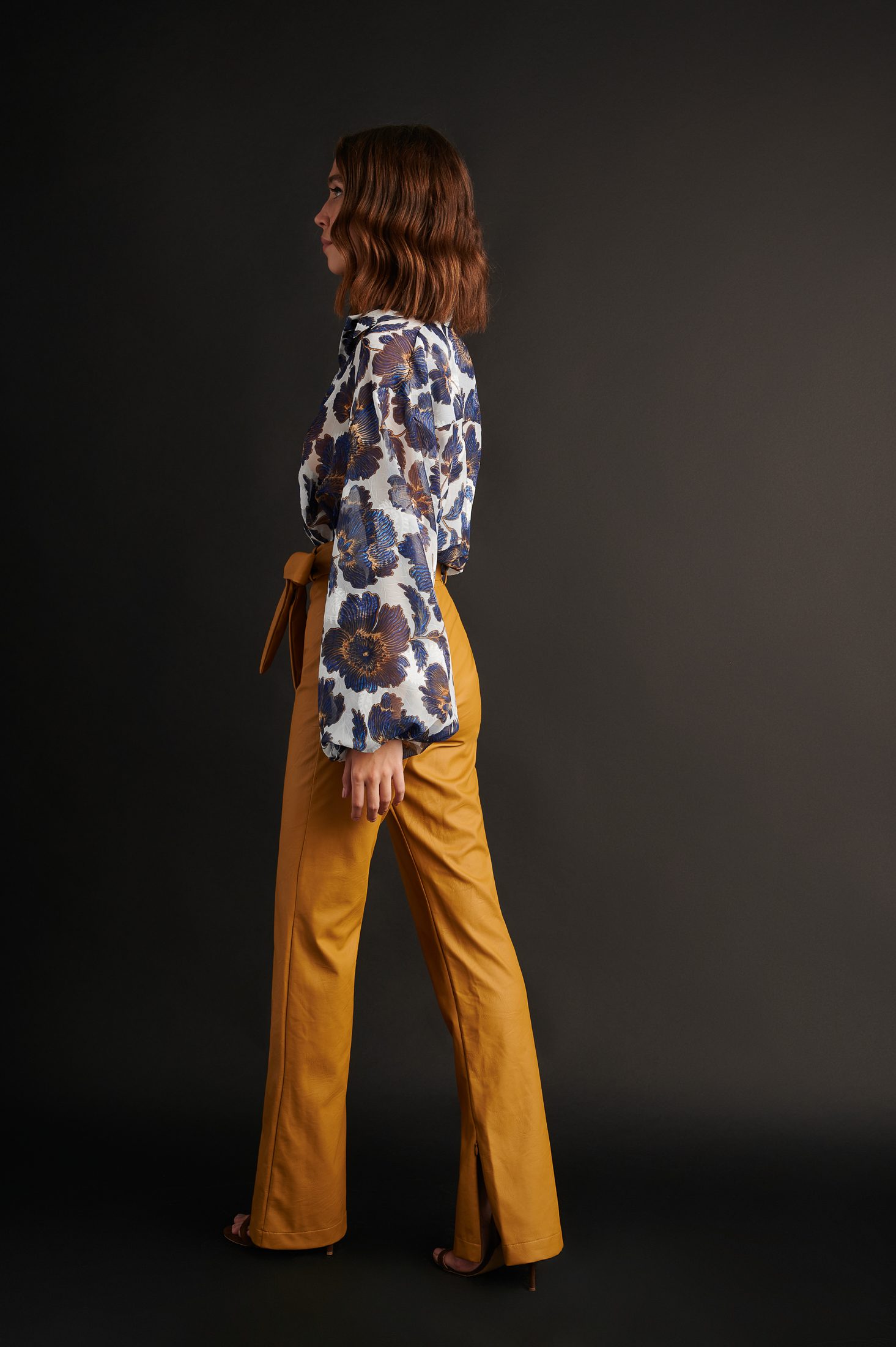 Eco Leather Flare Γυναικείο Παντελόνι Camel